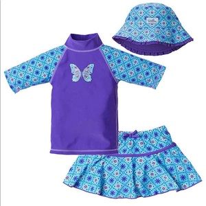 UV SKINZ Girls' 3-Piece UPF 50+ Swim Set